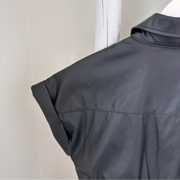 Fourteen and 9th Women’s Black Faux Leather Short Sleeve Mini Dress SZ S - Picture 12 of 12